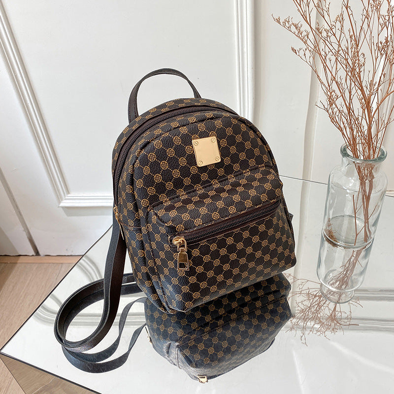Casual Printed PU Leather Mini Backpack