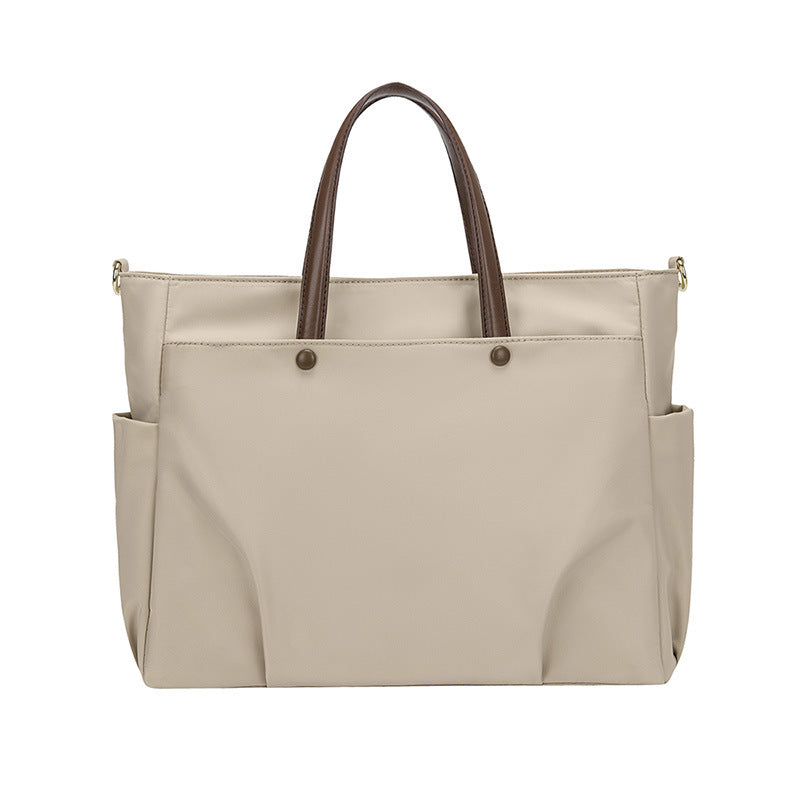 Oxford cloth women's shoulder tote bag with roomy interior