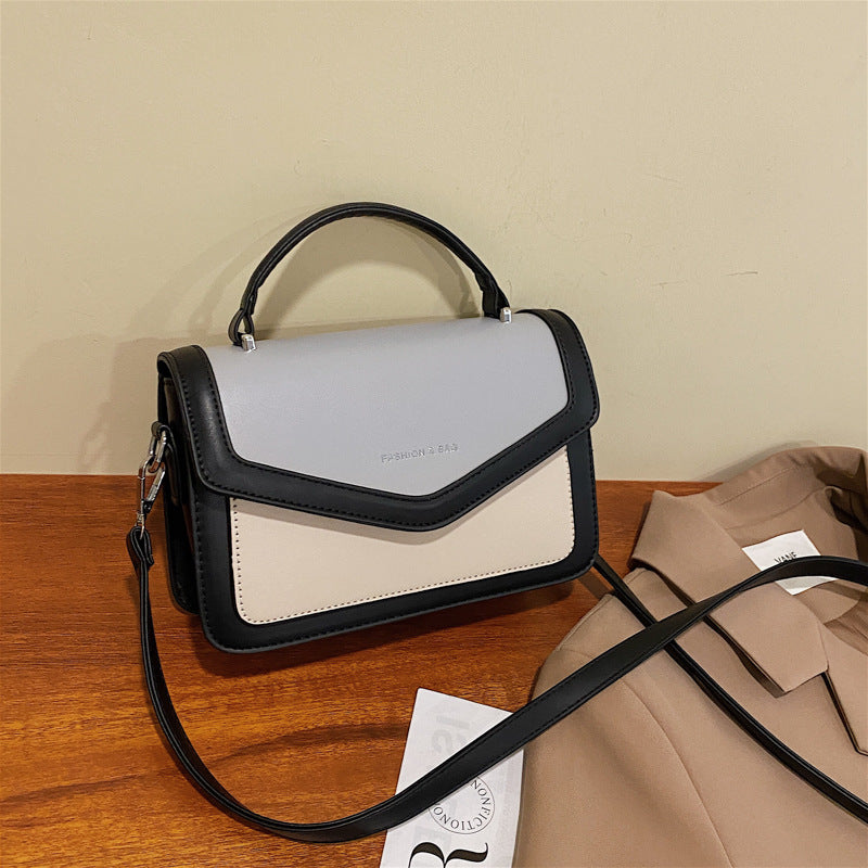 Retro Multi-Pocket Contrast Crossbody Bag