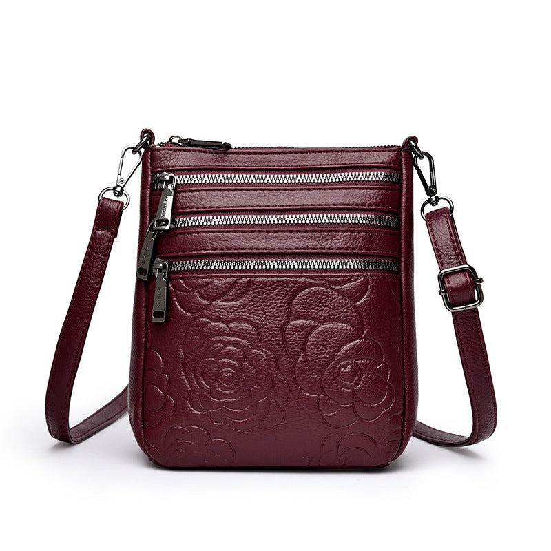 Floral Embossed Crossbody Bag