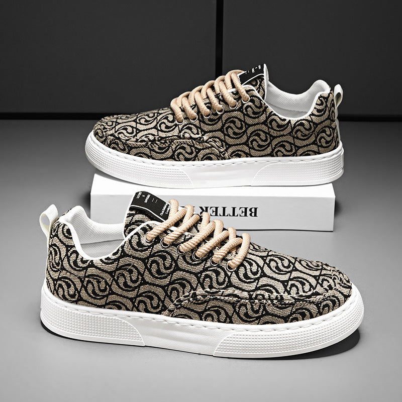 Women's Bold Monogram Print Urban Platform Sneakers