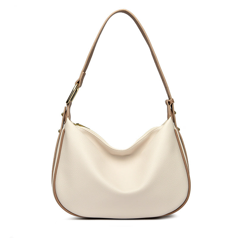 Velora Crescent Leather Shoulder Bag