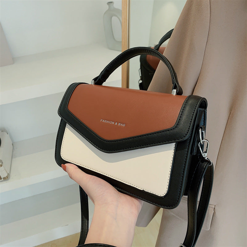 Retro Multi-Pocket Contrast Crossbody Bag