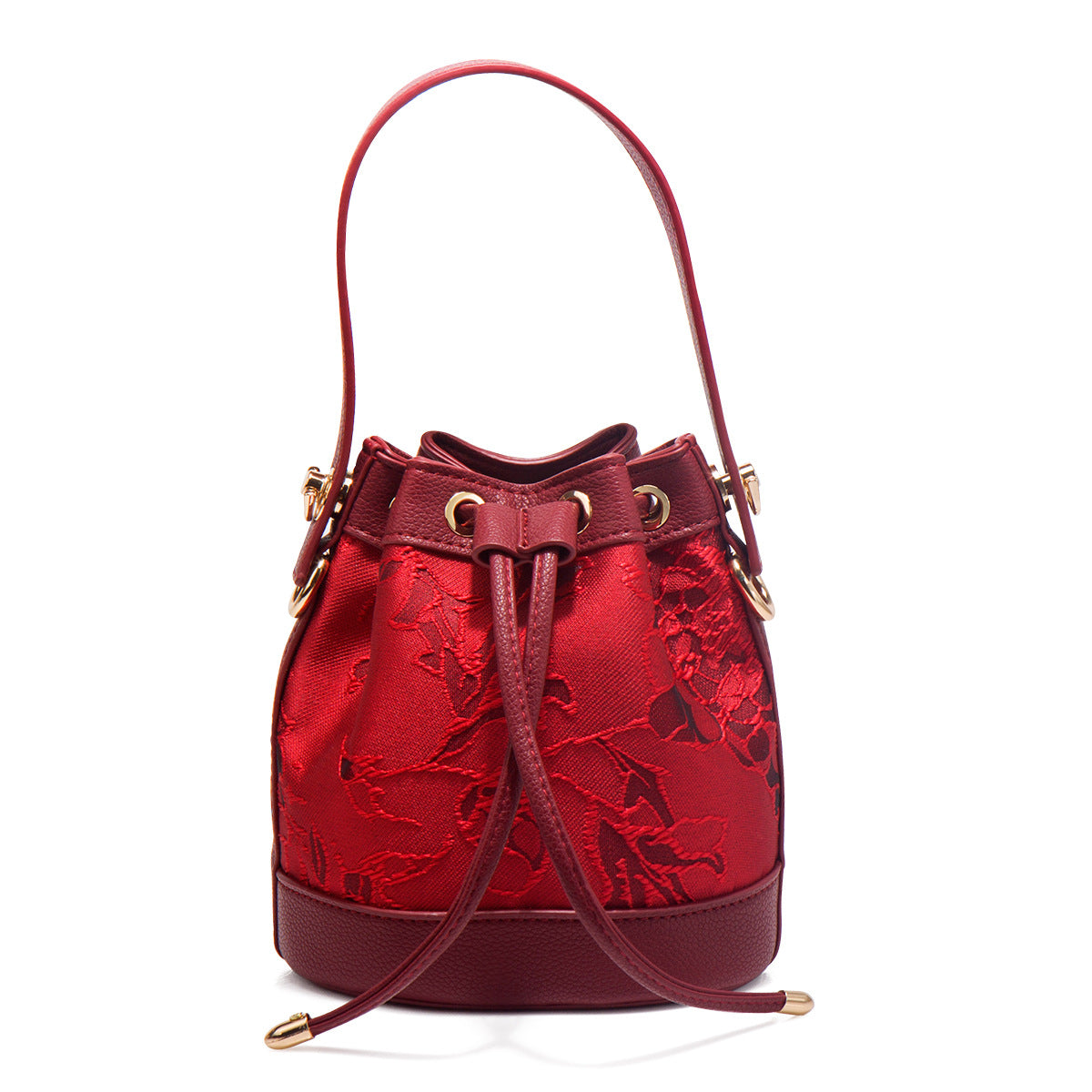 Red Wedding Bucket Bag for Brides