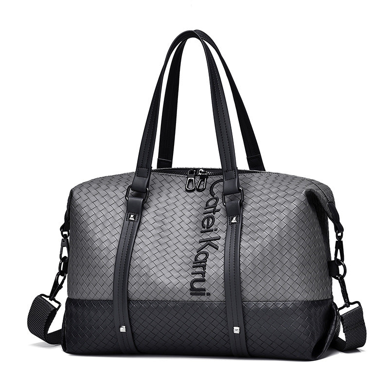 CateiKarrui Business Travel PU Leather Duffle Bag