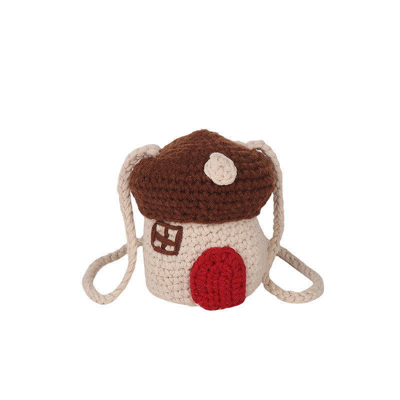 Mushroom Mini Crochet Crossbody Bag
