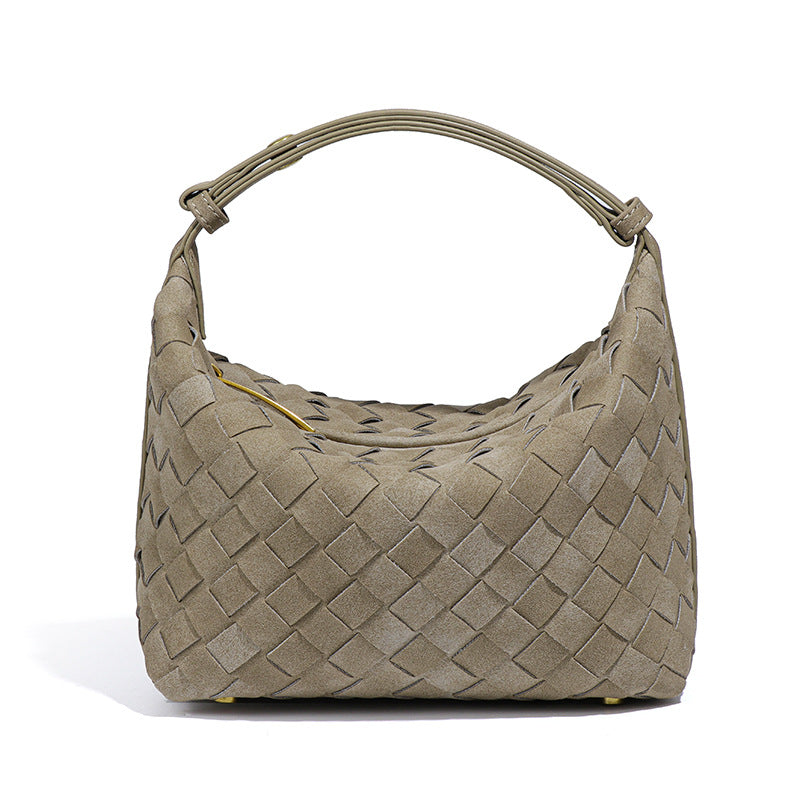 Suede Look Crescent Handbag