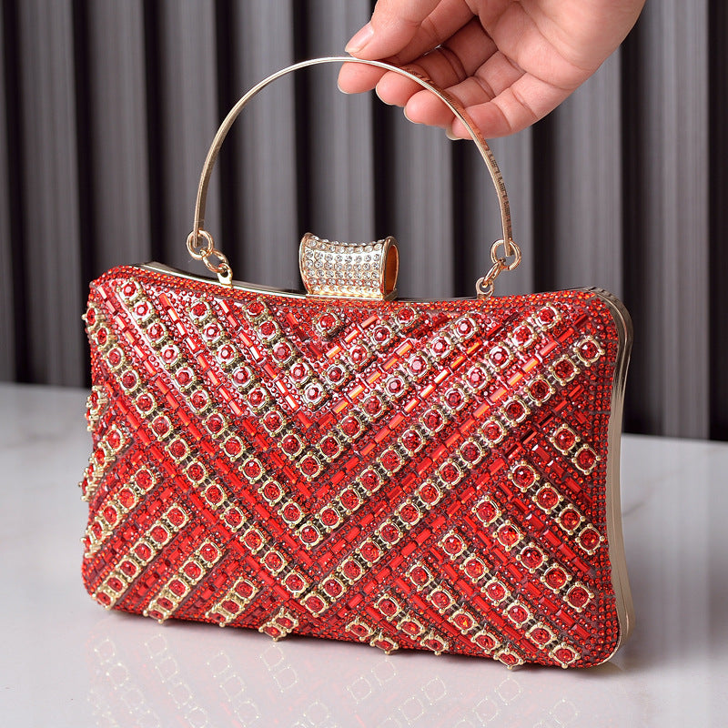 Colorful Diamond-Studded Resin Evening Clutch