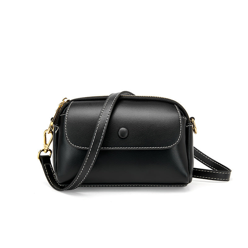 Genuine Leather One-Shoulder Mini Crossbody Bag