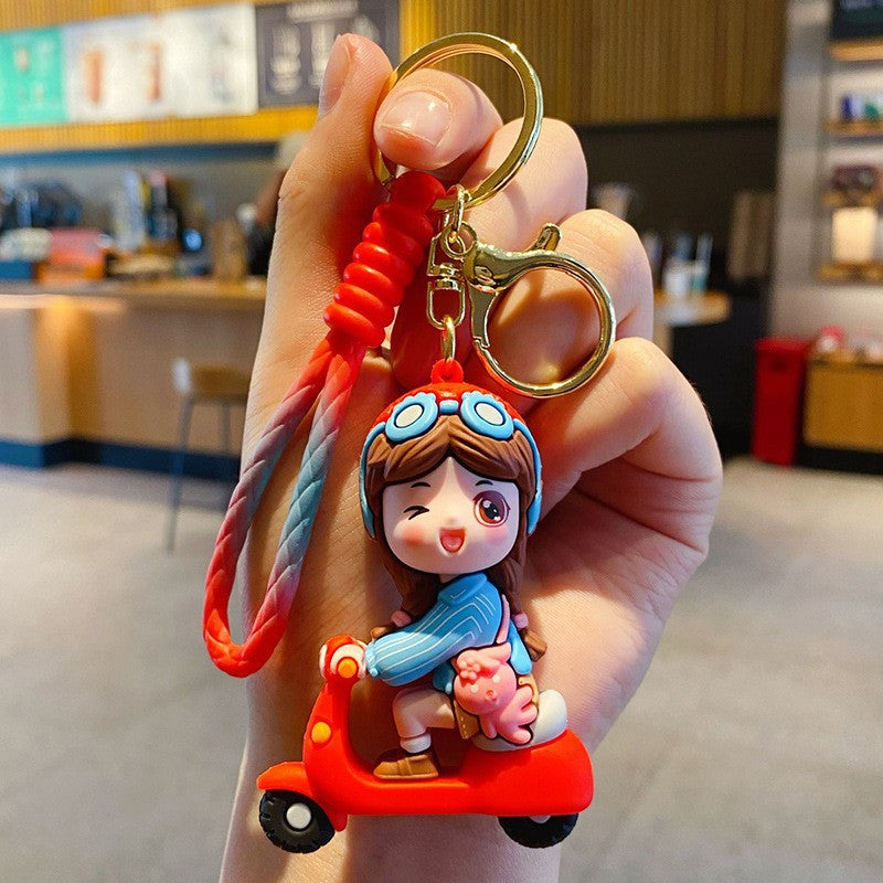 Scooter Girl Epoxy Bag Charm