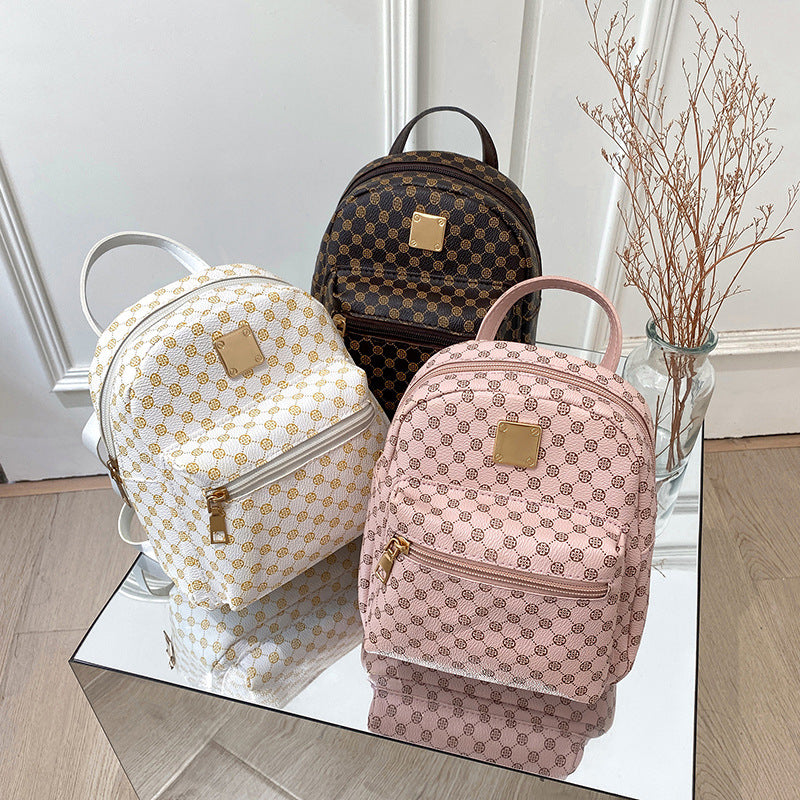 Casual Printed PU Leather Mini Backpack
