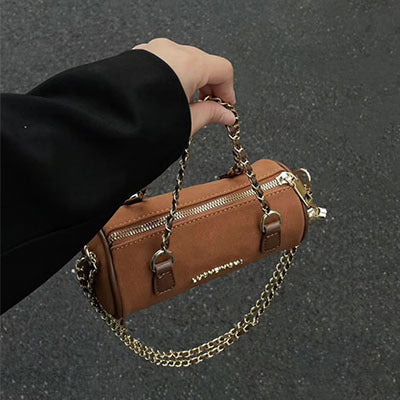 Suede Soft Retro Canvas Chain Pillow Mini Handbag