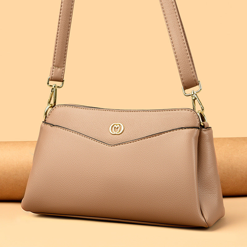 Multi-Layer Soft Leather Women's Shoulder Bag