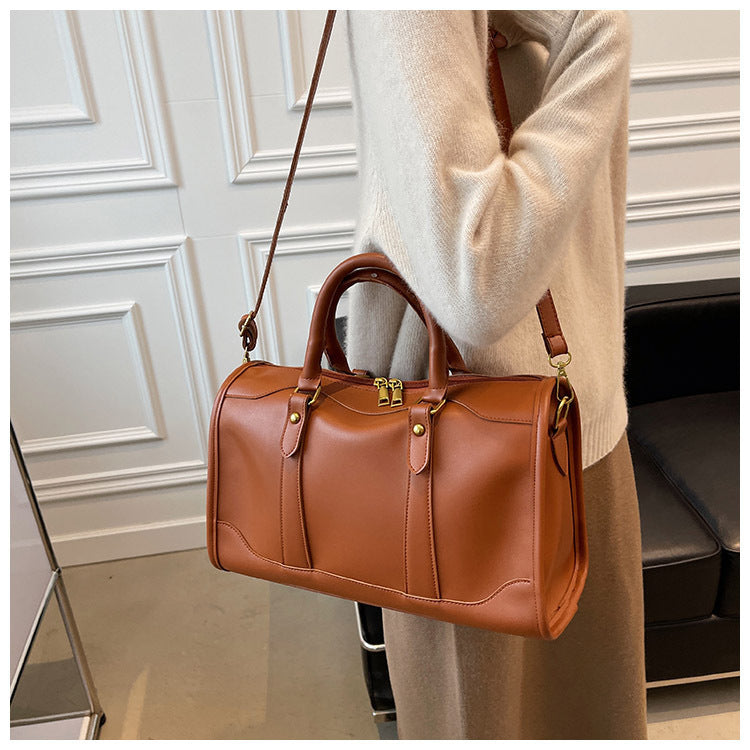 Trendy  Solid Color Pillow Duffle Shoulder Bag