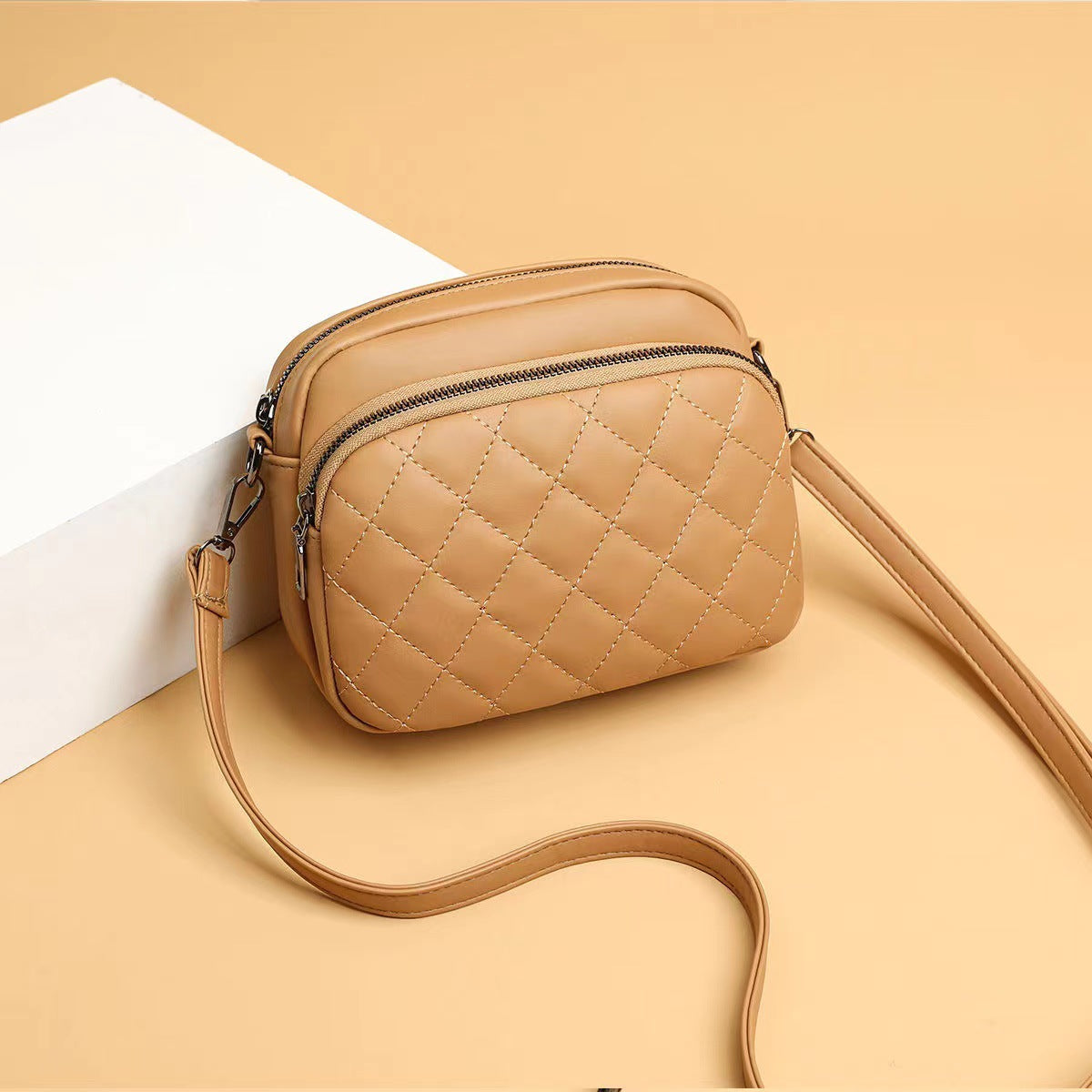 Noir Quilt Crossbody Bag
