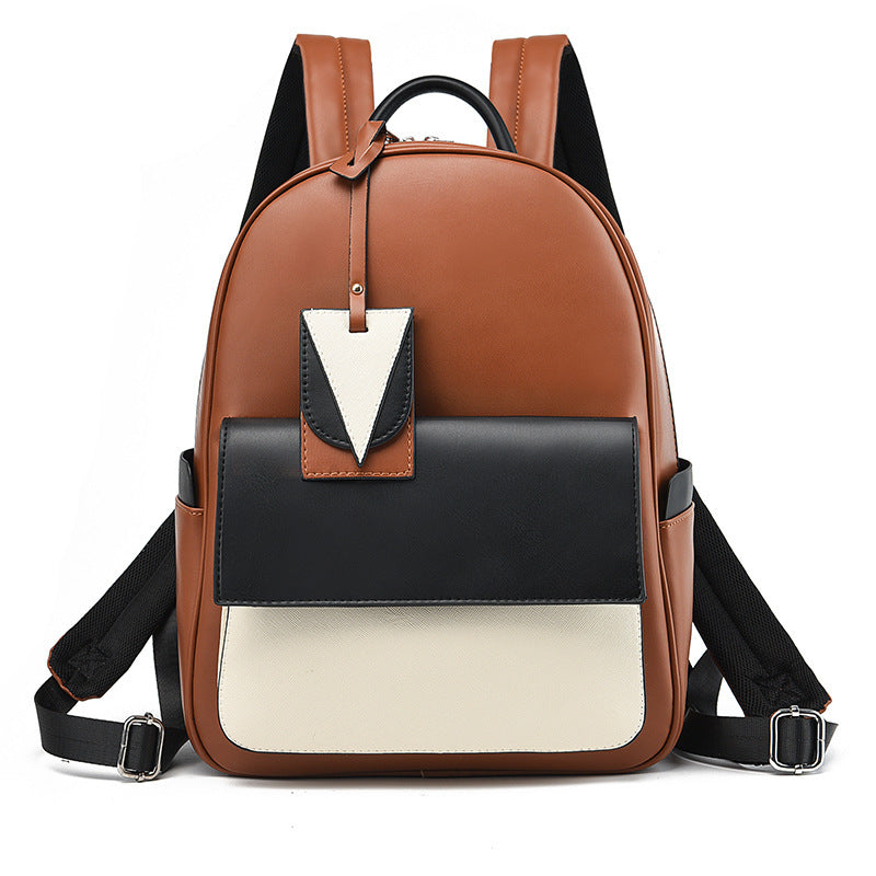 Color Block Casual Large Capacity Women's Travel Backpack