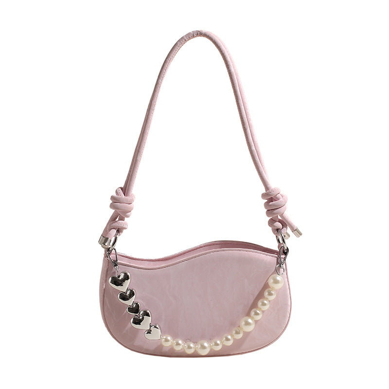 Pearl Chain Underarm Mini Shoulder Bag
