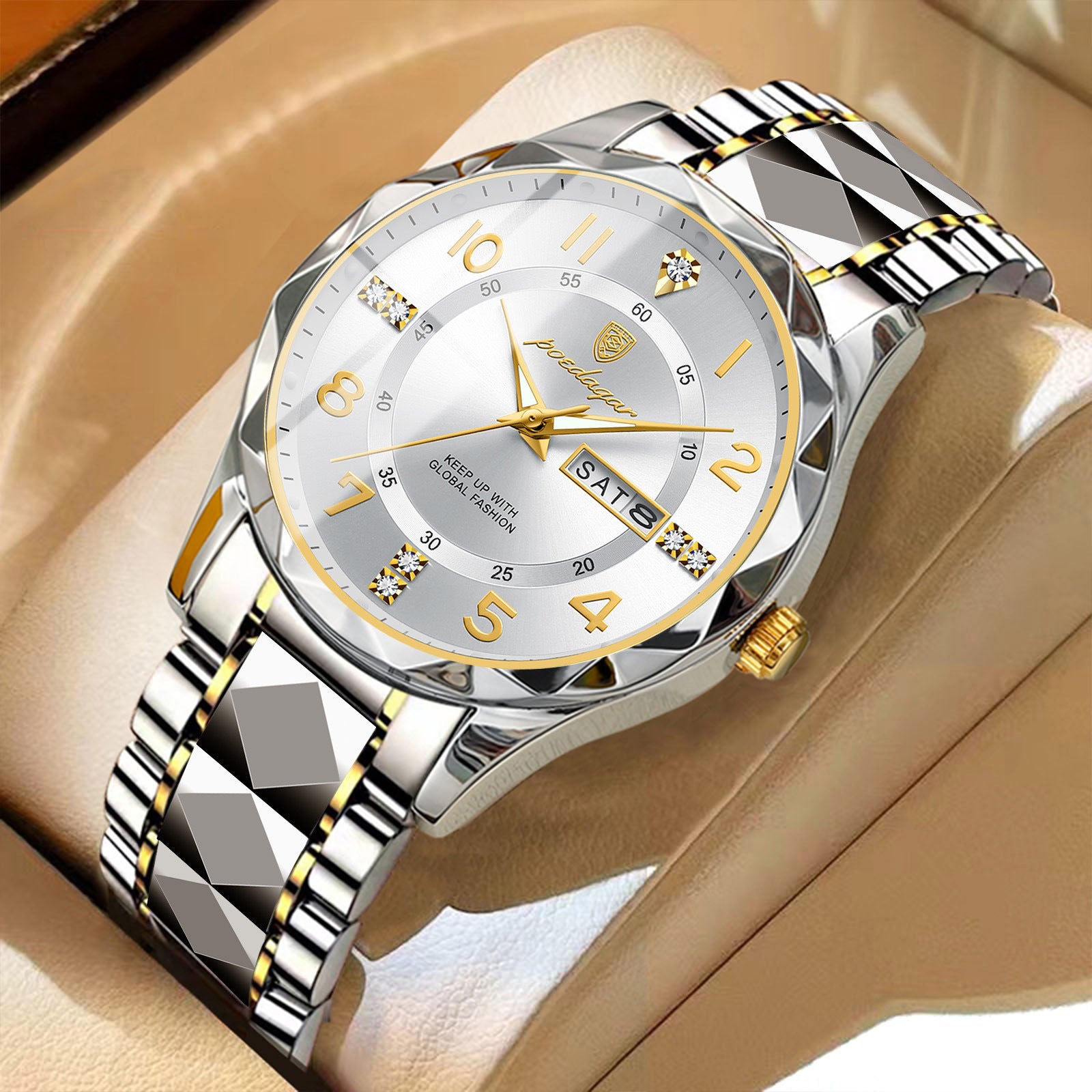 Luxe Glow Men's Waterproof Quartz Watch
