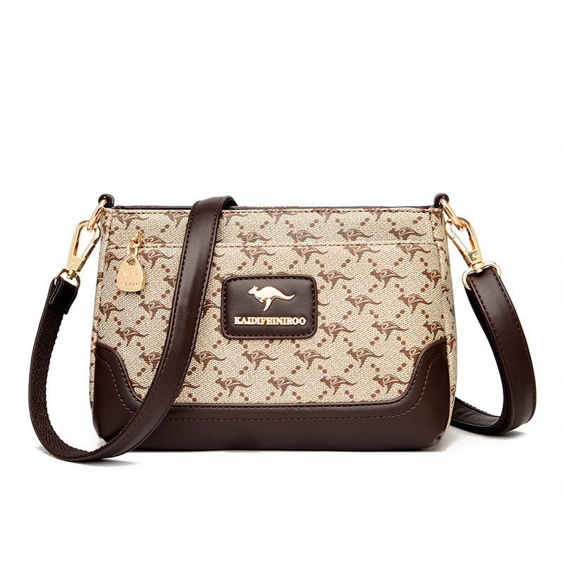 Printed Small Square Crossbody Messenger Bag