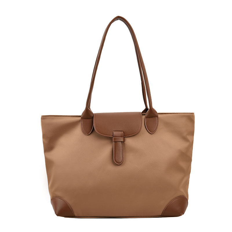 Contrast Color Oxford Cloth Commuter Canvas Tote