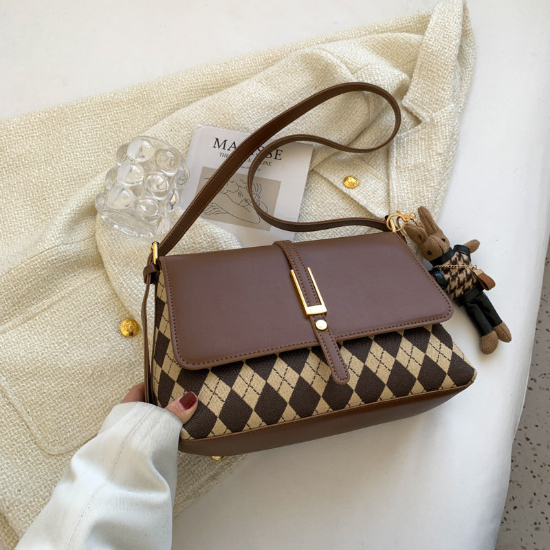 Textured PU Leather Crossbody Shoulder Bag