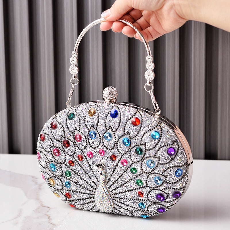Peacock Diamond Evening Clutch