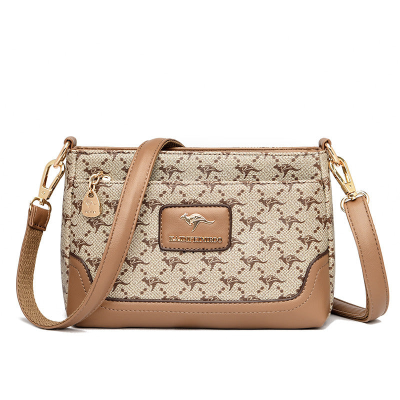Printed Small Square Crossbody Messenger Bag