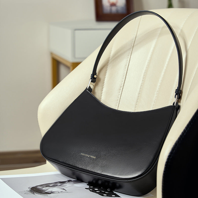 Faux Leather Baguette Shoulder Tote Bag