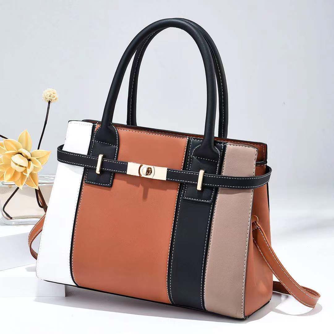 Fashion Printed Bucket Handbag with Contrast Design