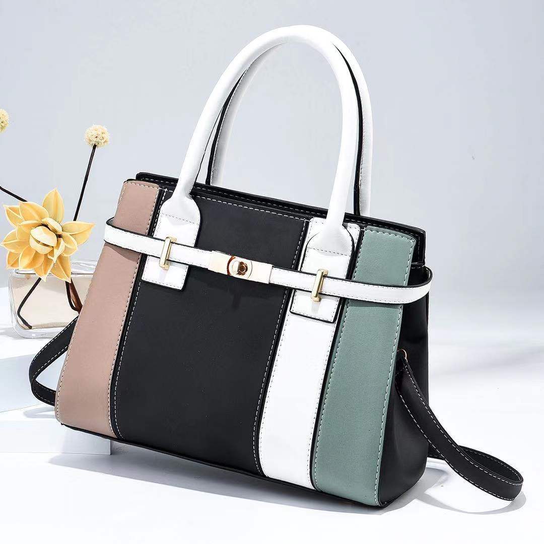 Fashion Printed Bucket Handbag with Contrast Design