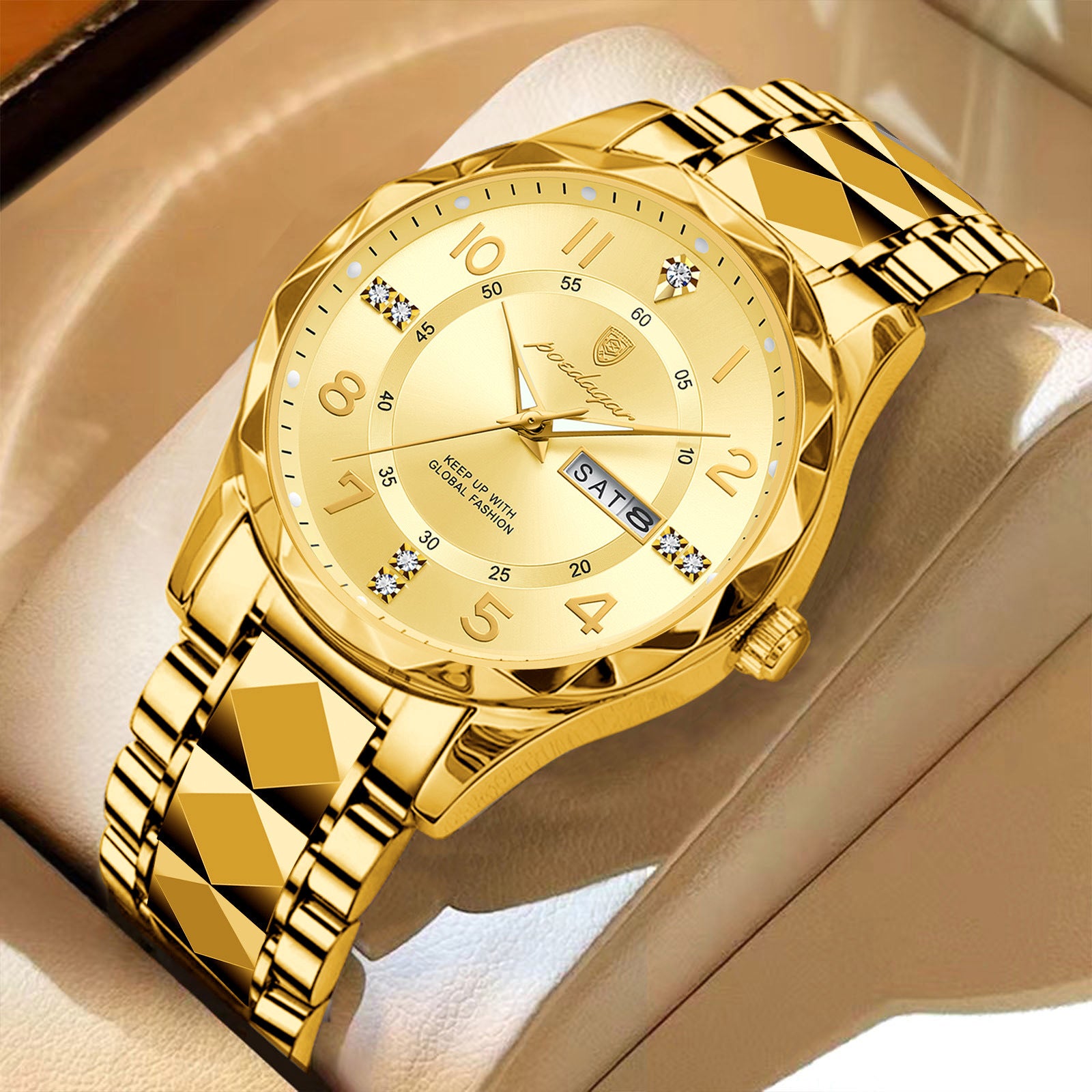 Luxe Glow Men's Waterproof Quartz Watch