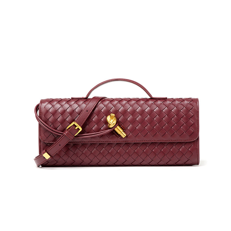 Luxe Weave Baguette Handbag