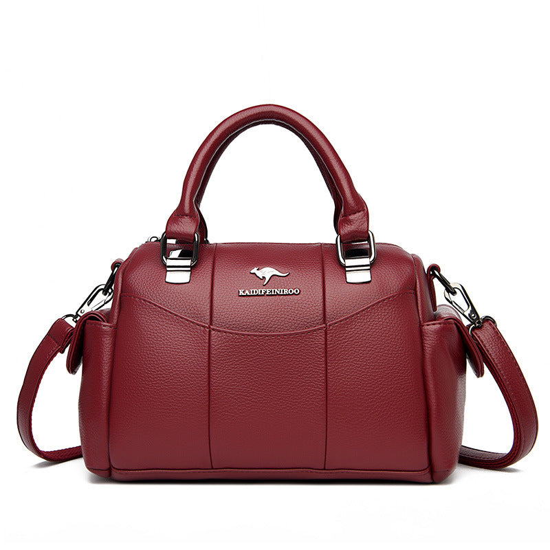 Spliced PU Leather European Style Shoulder Bag