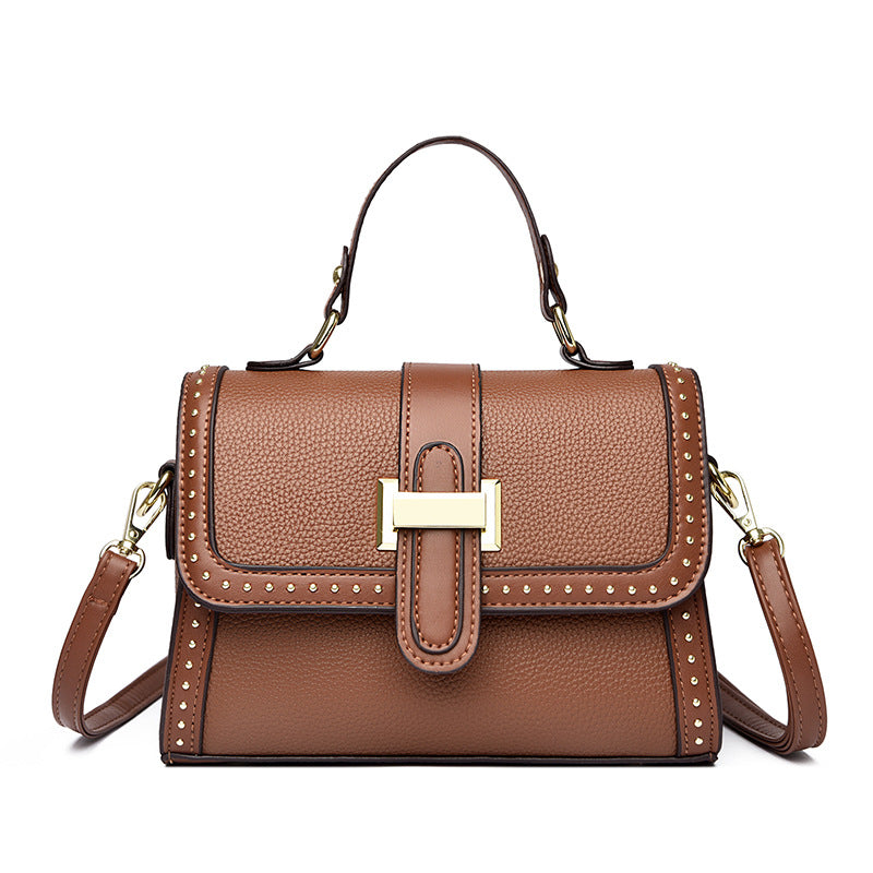 Regal Studded Flap Handbag