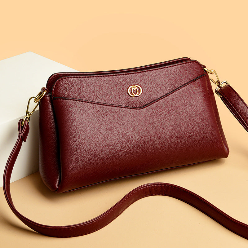 Multi-Layer Soft Leather Women's Shoulder Bag
