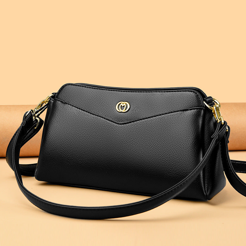 Multi-Layer Soft Leather Women's Shoulder Bag