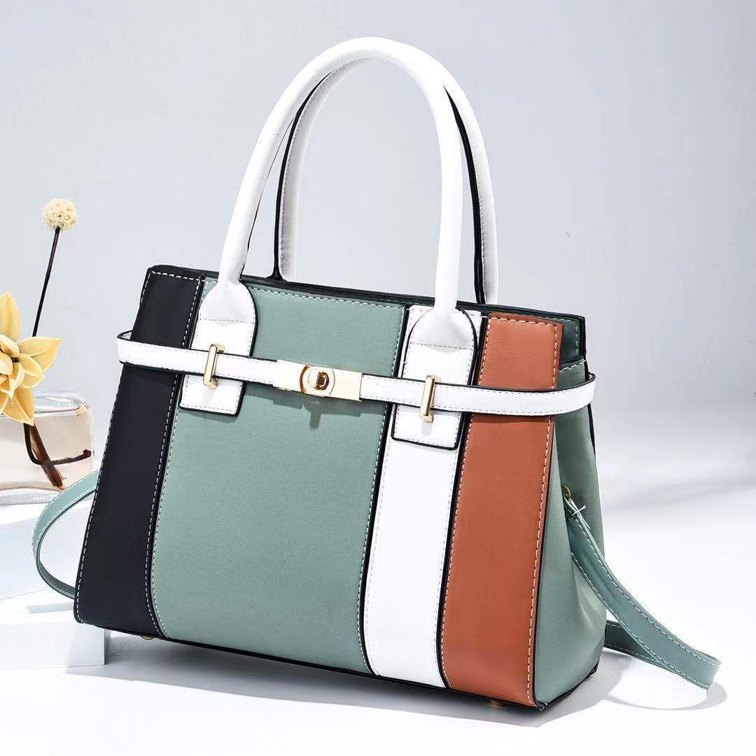 Fashion Printed Bucket Handbag with Contrast Design