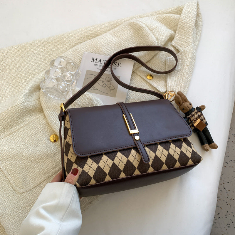 Textured PU Leather Crossbody Shoulder Bag
