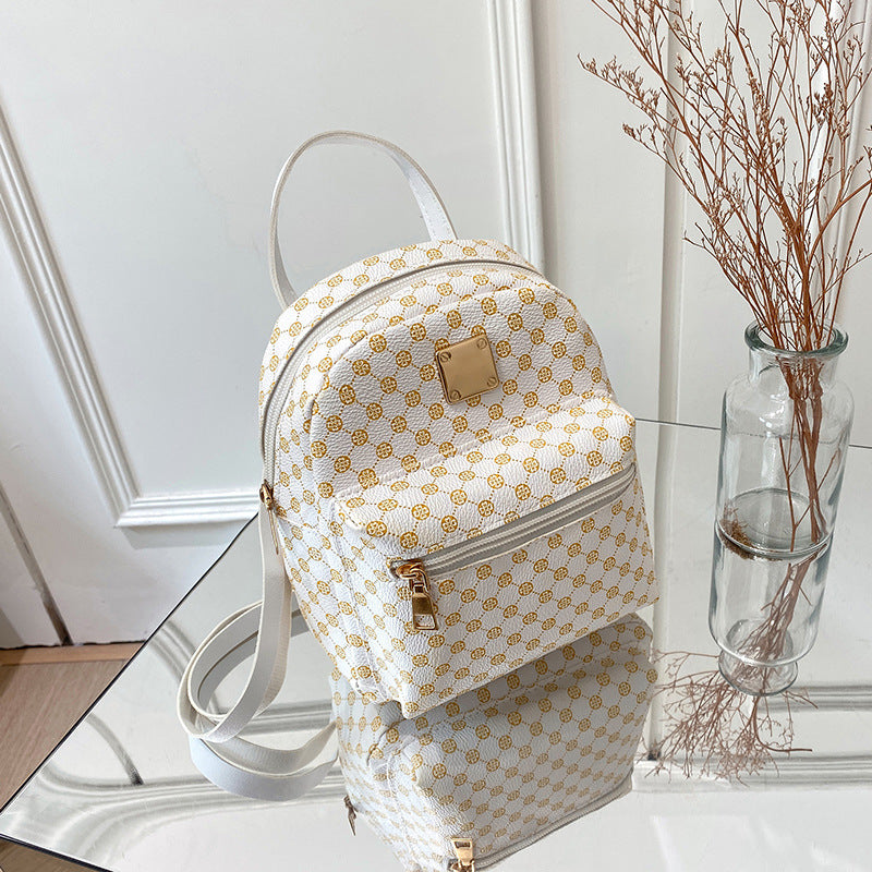 Casual Printed PU Leather Mini Backpack