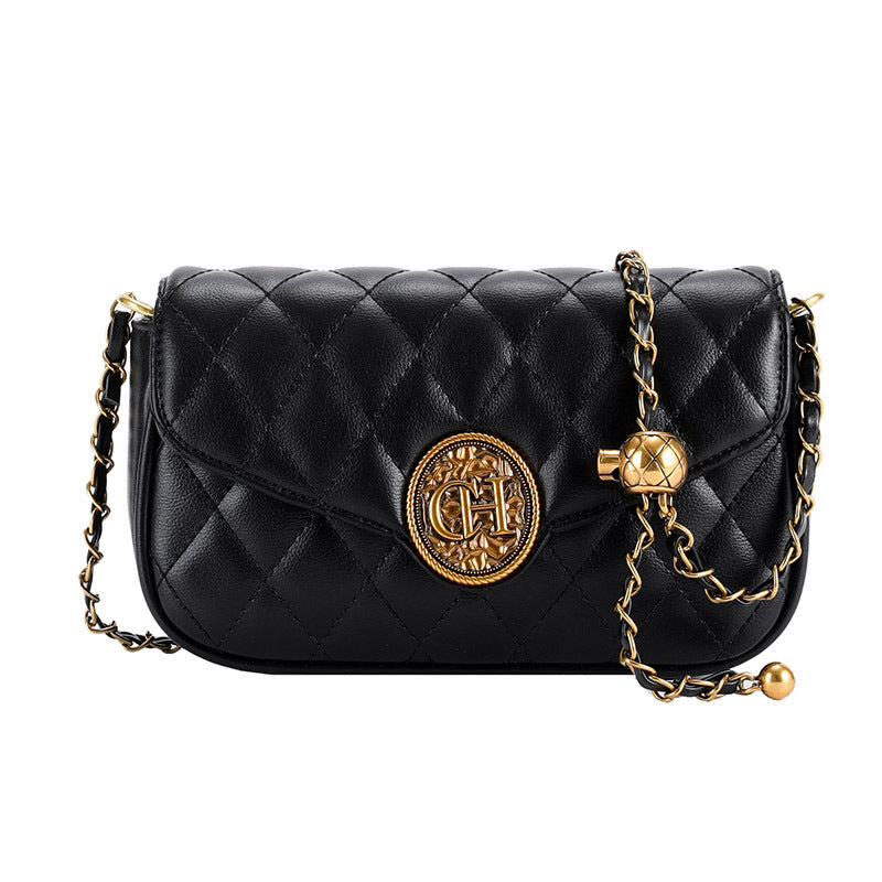 Pleated Chain Crossbody Square Bag