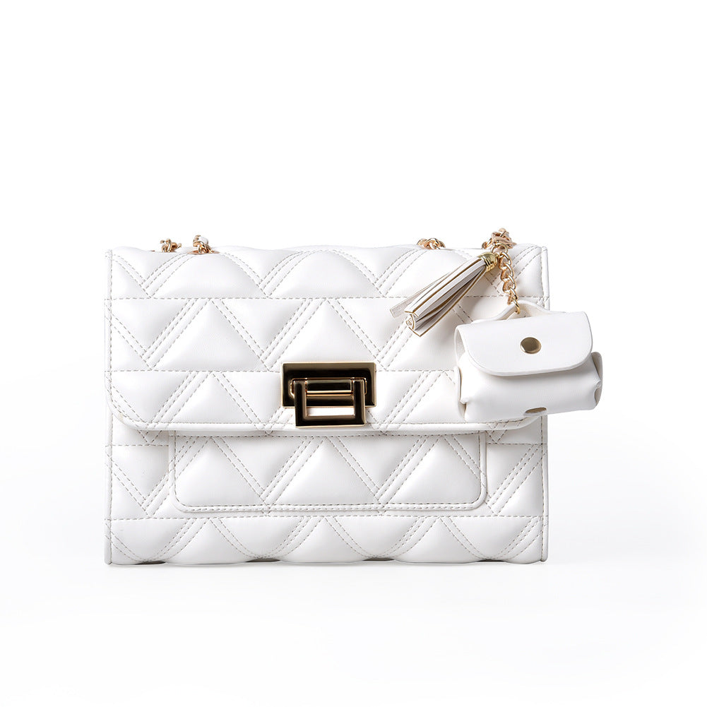 French-Inspired Diamond Chain Summer Shoulder Bag