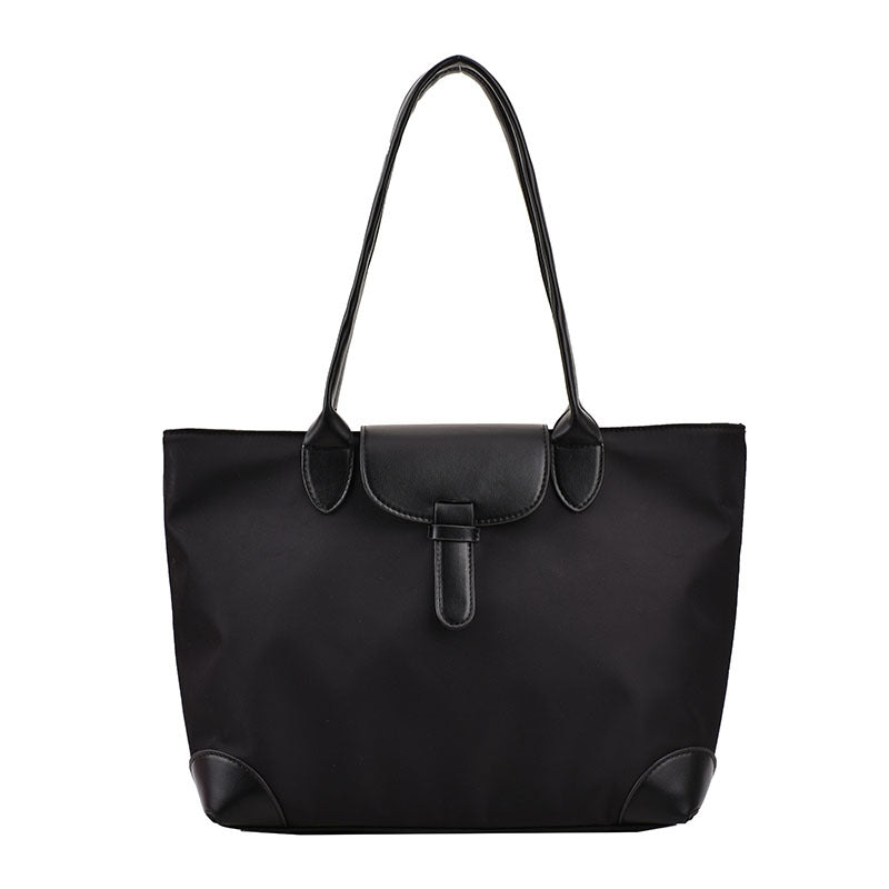 Contrast Color Oxford Cloth Commuter Canvas Tote