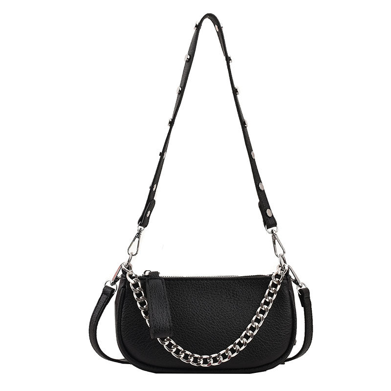 Litchi Pattern Chain Small Crossbody Bag