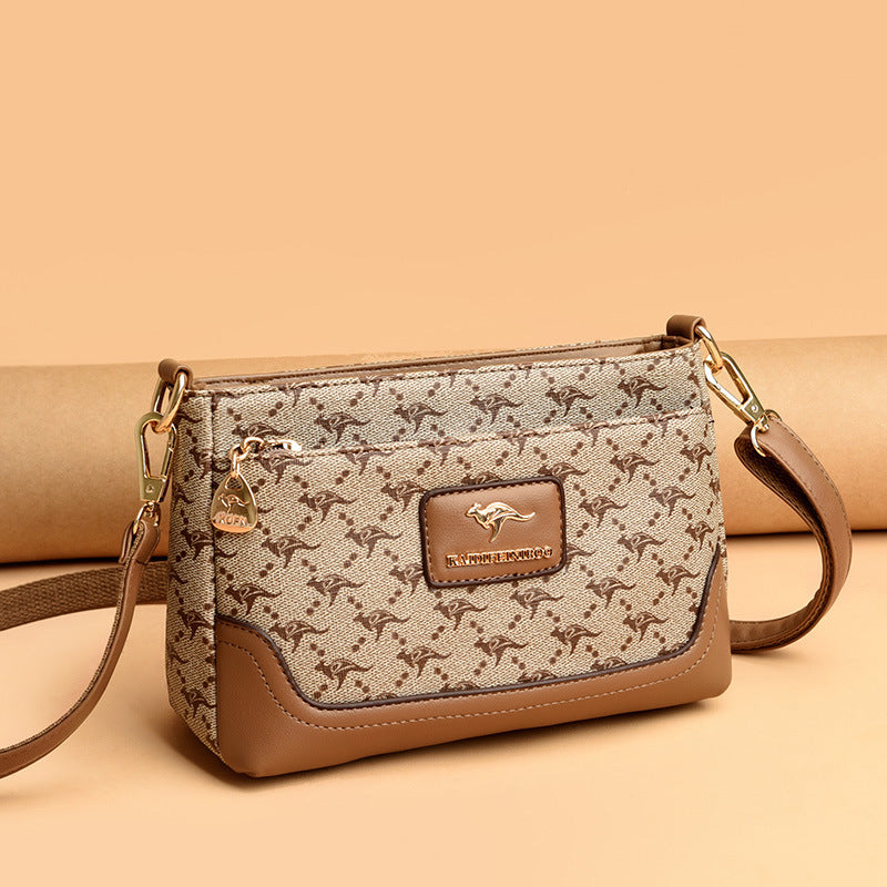 Printed Small Square Crossbody Messenger Bag