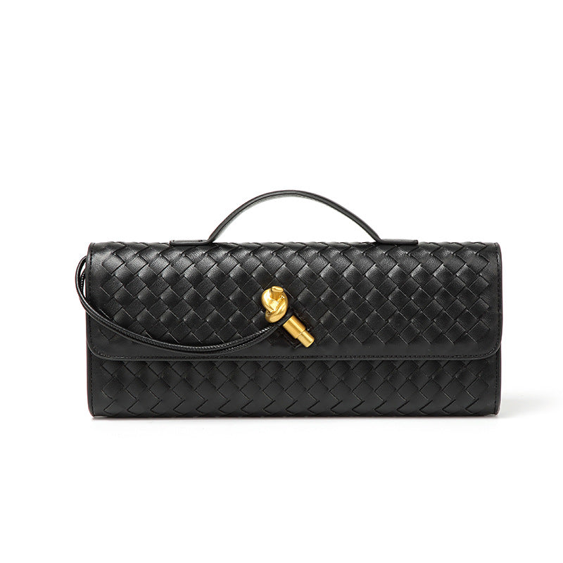 Luxe Weave Baguette Handbag