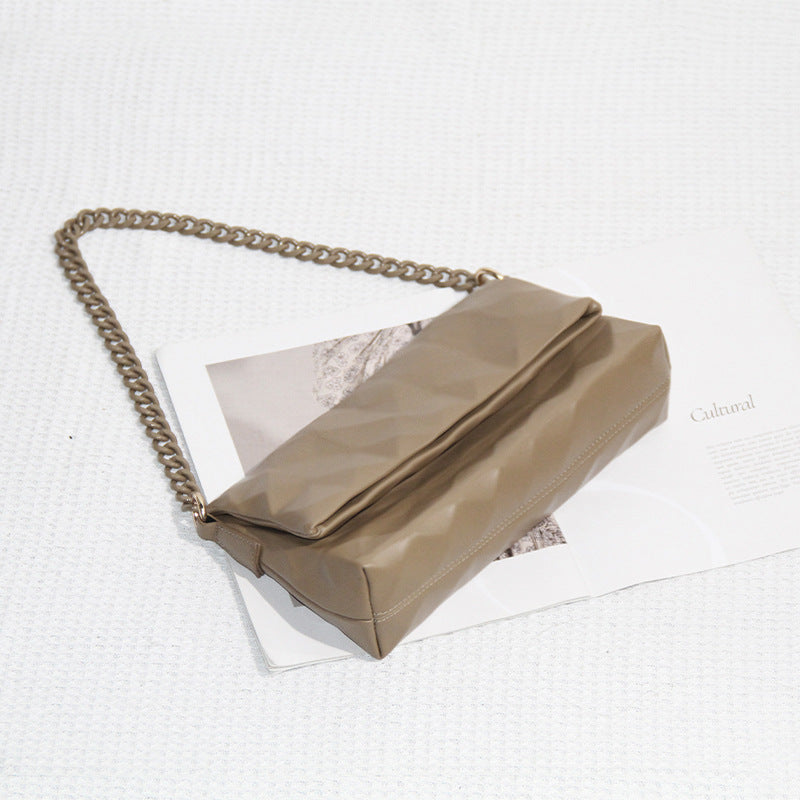 French Geometric Underarm Diamond Chain Crossbody Bag