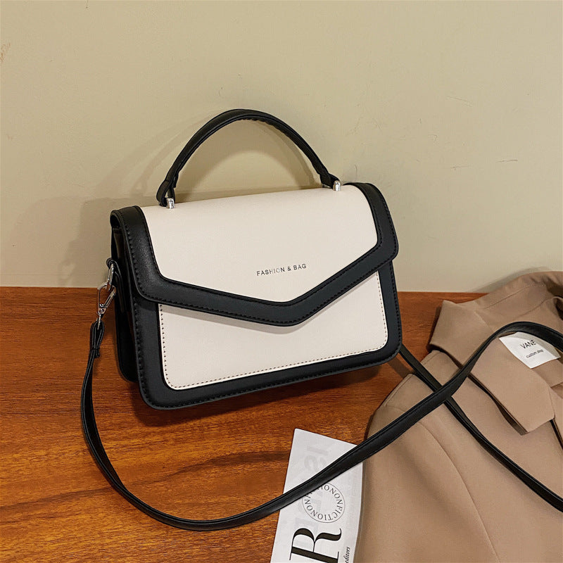 Retro Multi-Pocket Contrast Crossbody Bag