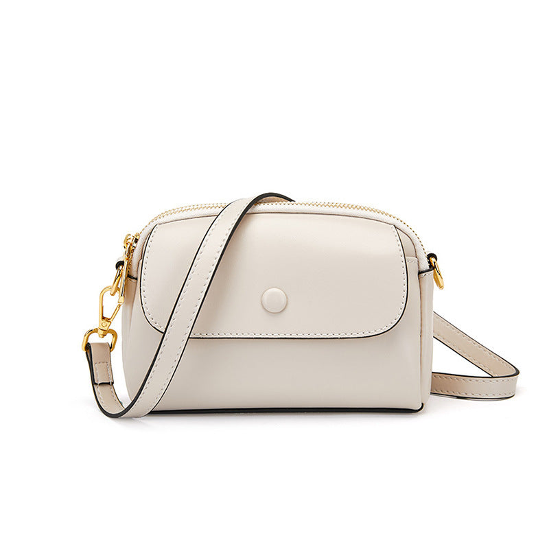 Genuine Leather One-Shoulder Mini Crossbody Bag