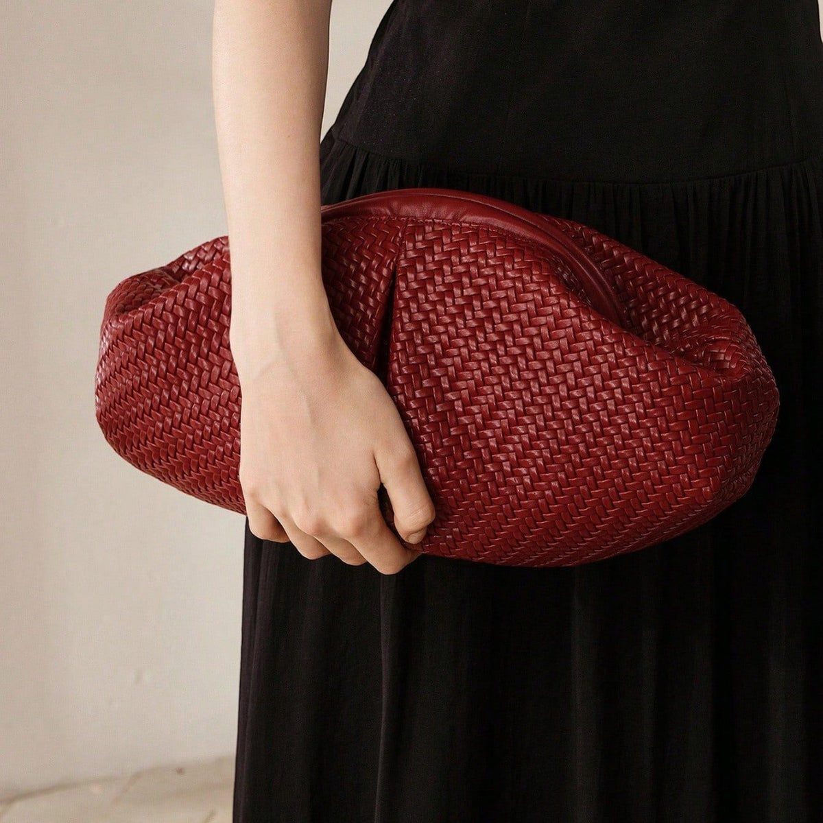 Virelle Sculpted Woven Clutch