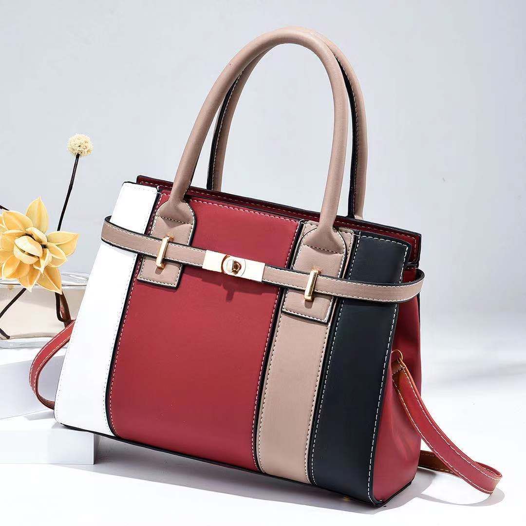 Fashion Printed Bucket Handbag with Contrast Design